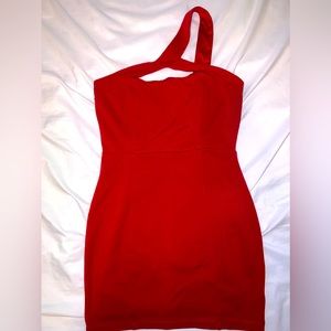 Forever 21 red dress one shoulder size small